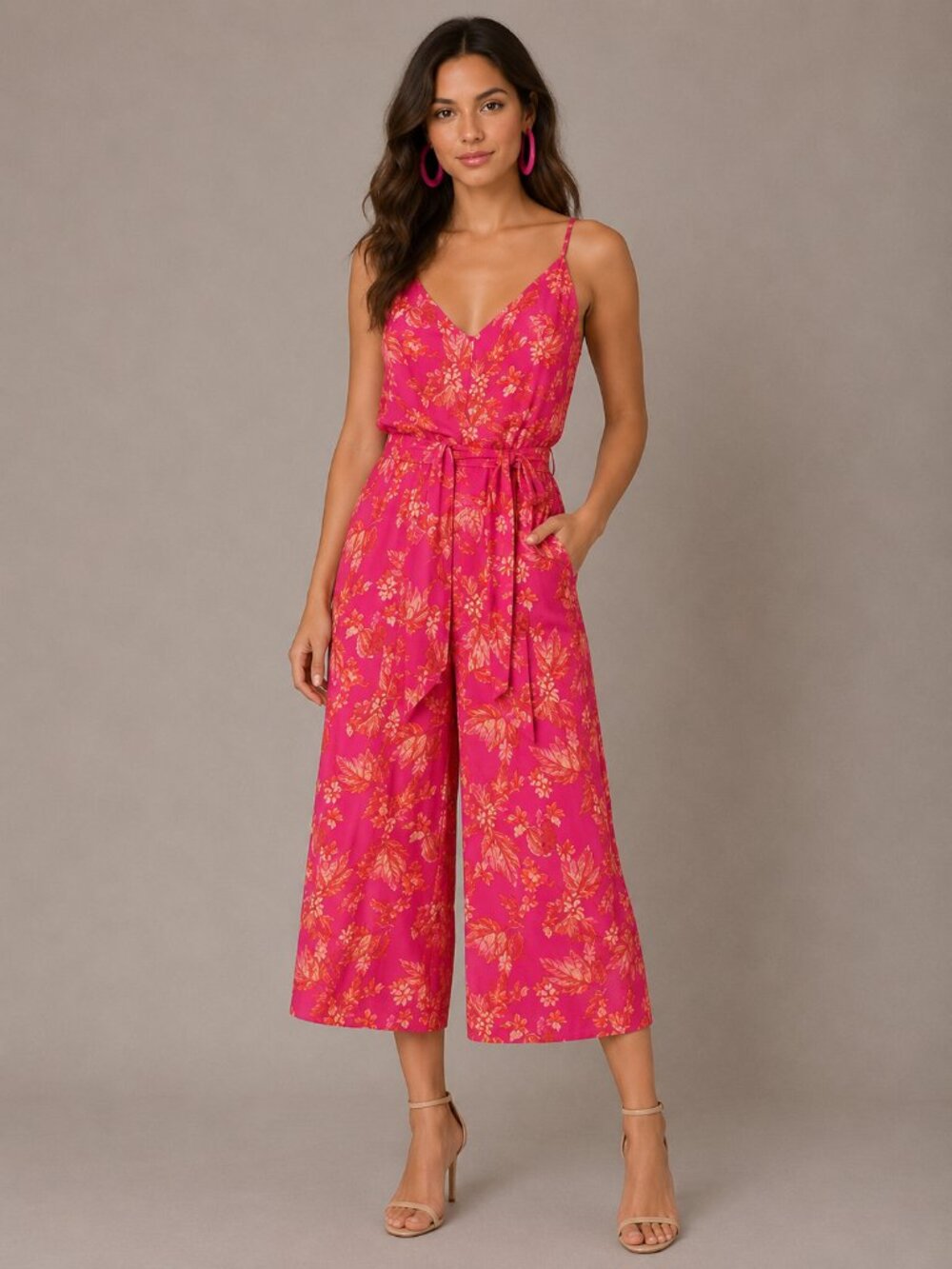 Free People Hot Tropics Wide Leg Cropped Jumpsuit Size Small